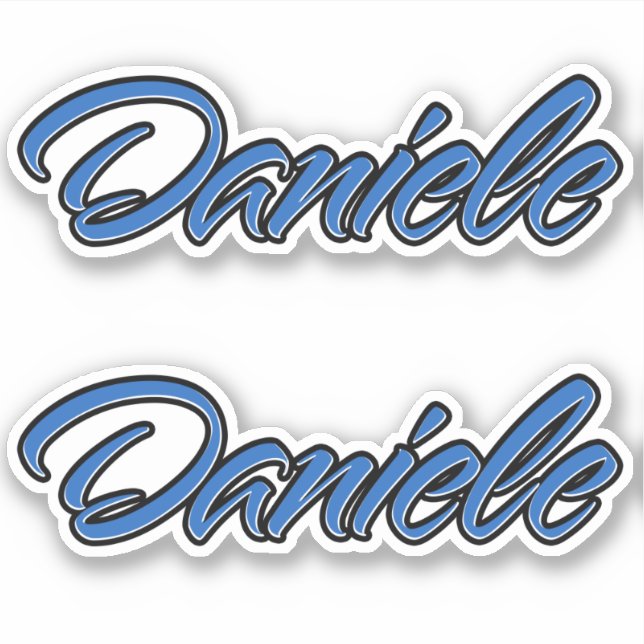 Daniele name blue sticker Sticker Stickerset (Front)