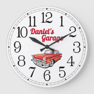 Daniel's Classic Car Garage Large Clock