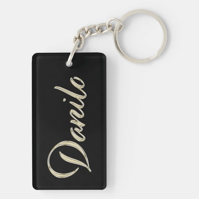 Danilo name whitegold key trailer ring (Back)