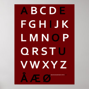 Danish Alphabet Poster