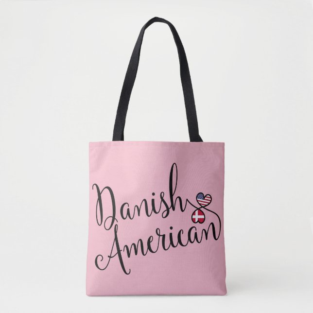 Danish American Entwined Hearts Grocery Bag (Front)