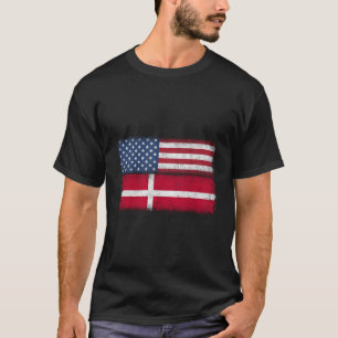 Danish American Flag Denmark Usa Danmark T-Shirt