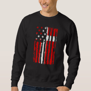 Danish American Pride Usa Flag Denmark Roots Sweatshirt