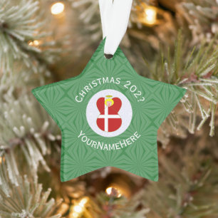 Danish Angel Christmas Flag Personalised  Ornament