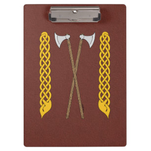Danish Axes Crossed with Plaitwork Clipboard