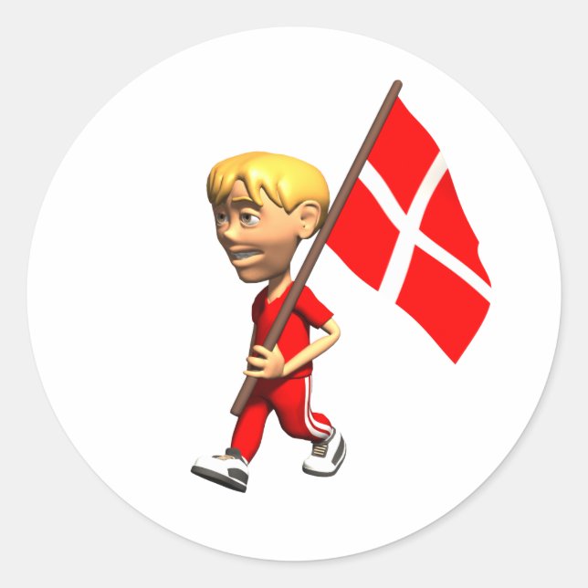 Danish Boy Classic Round Sticker (Front)