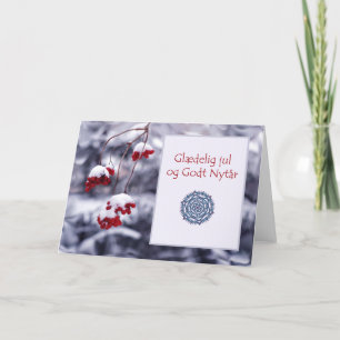 Danish Christmas Card, Gaedelig jul og Godt Nytar Holiday Card