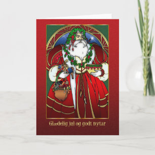 Danish Christmas Card - Santa Claus - Glædelig ju