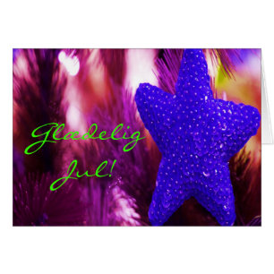 Danish Christmas Glædelig Jul Godt Nytår Blue Star