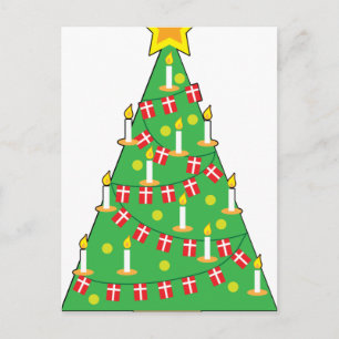 Danish Christmas Tree Holiday Postcard