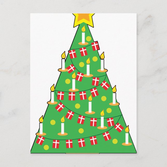 Danish Christmas Tree Holiday Postcard (Front)