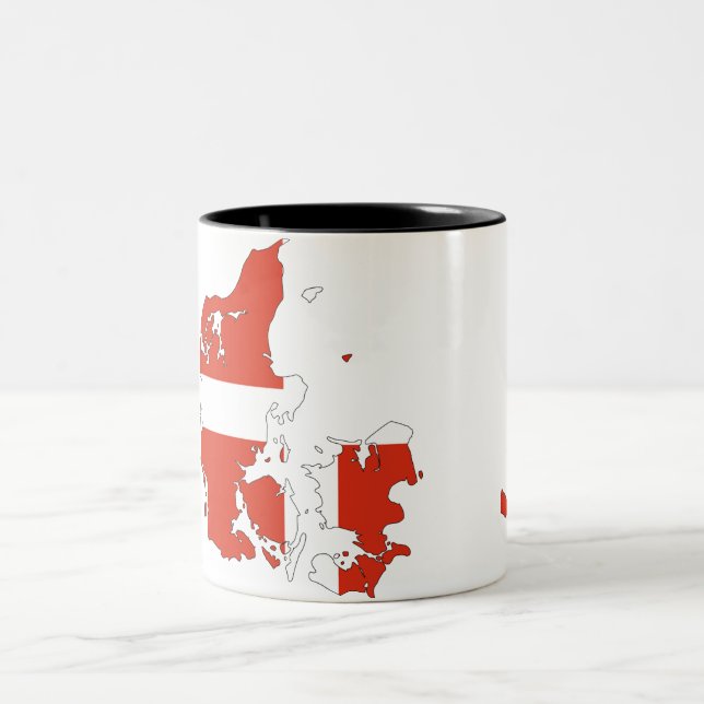 Danish country flag Two-Tone coffee mug (Center)