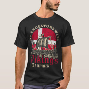 Danish Denmark Viking Ship Flag  T-Shirt