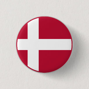 Danish Flag 3 Cm Round Badge