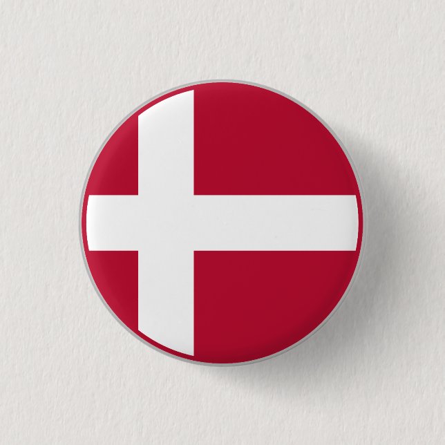 Danish Flag 3 Cm Round Badge (Front)