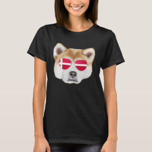 Danish Flag Akita Dog Denmark Pocket T-Shirt