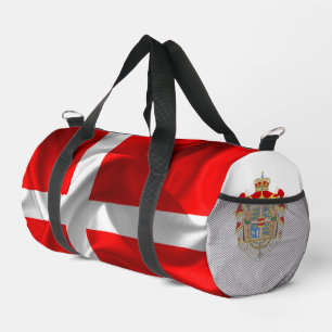 Danish flag and coat of arms duffle bag