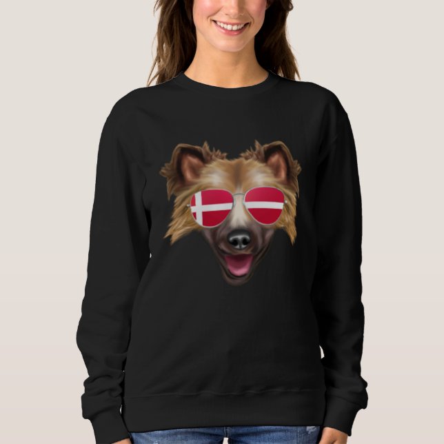 Danish Flag Australian Cattle Dog Dog Denmark Pock Sweatshirt (Front)