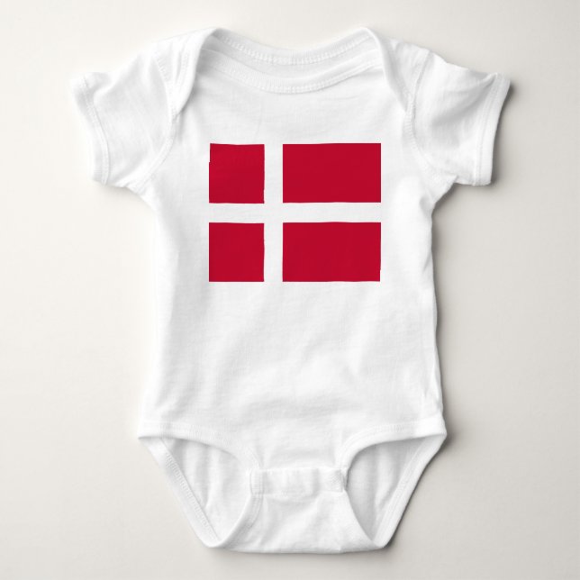 Danish Flag Baby Bodysuit (Front)