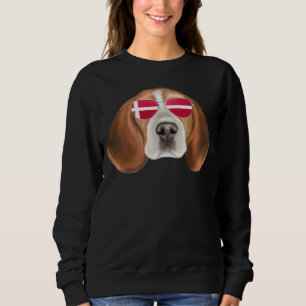 Danish Flag Beagle Dog Denmark Pocket Sweatshirt