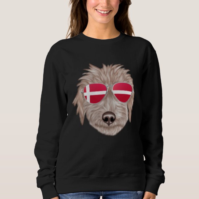 Danish Flag Bedlington Terrier Dog Denmark Pocket Sweatshirt (Front)