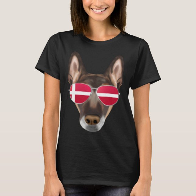 Danish Flag Belgian Malinoi Dog Denmark Pocket T-Shirt (Front)