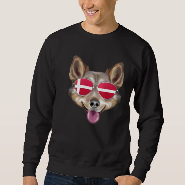 Danish Flag Cairn Terrier Dog Denmark Pocket Sweatshirt (Front)