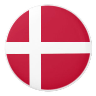 Danish Flag Ceramic Knob