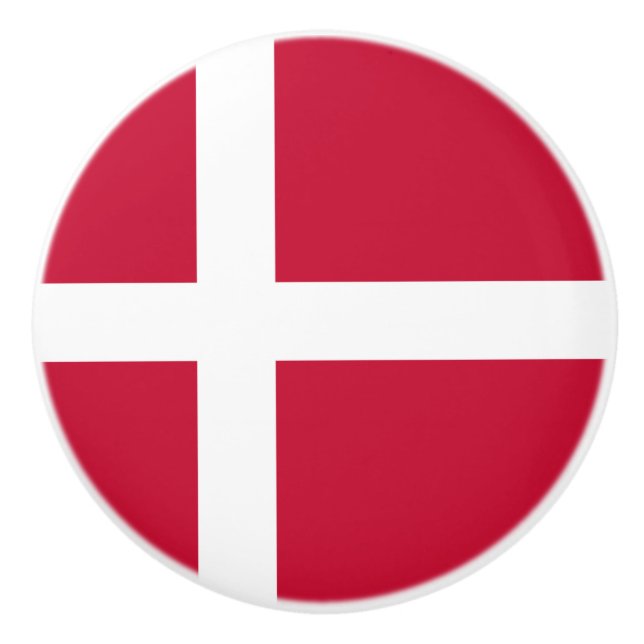 Danish Flag Ceramic Knob (Front)