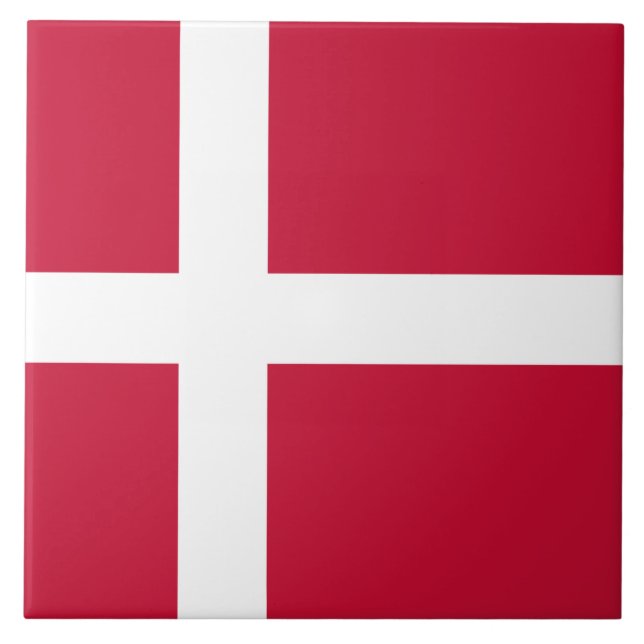 Danish Flag Ceramic Tile (Front)