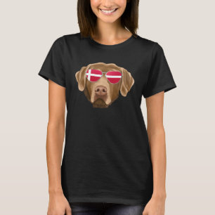 Danish Flag Chesapeake Bay Retriever Dog Denmark P T-Shirt