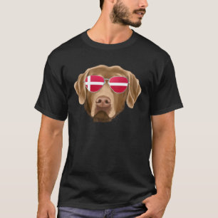 Danish Flag Chesapeake Bay Retriever Dog Denmark P T-Shirt