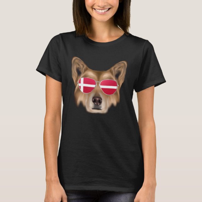Danish Flag Chinese Crested Dog Denmark Pocket T-Shirt (Front)