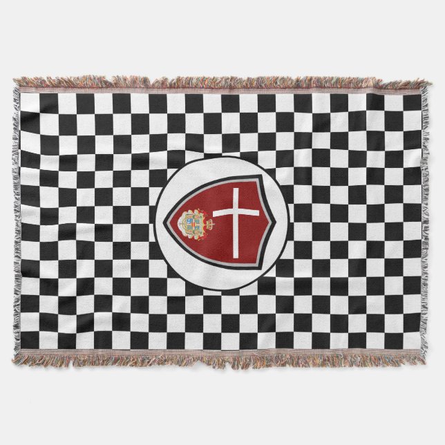 Danish flag-coat arms throw blanket (Front)