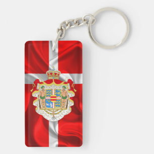 Danish flag-Coat of arms Key Ring