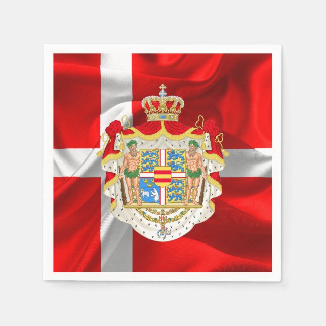 Danish flag-Coat of arms Napkin (Front)