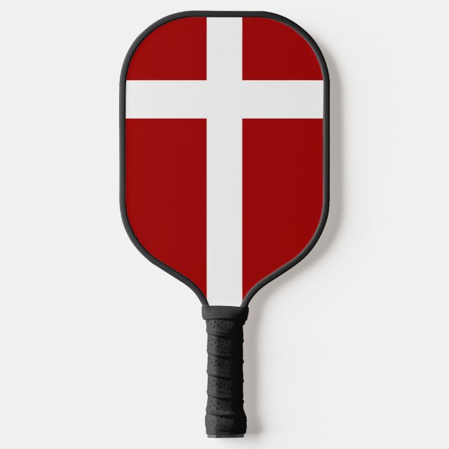 Danish flag-coat of arms pickleball paddle (Front)
