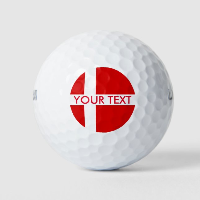 Danish flag custom golf ball set for Denmark (Front)