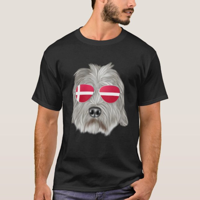 Danish Flag Dandie Dinmont Terrier Dog Denmark Poc T-Shirt (Front)
