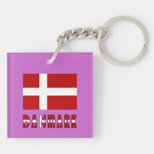 Danish Flag Danmark Dannebrog Key Ring