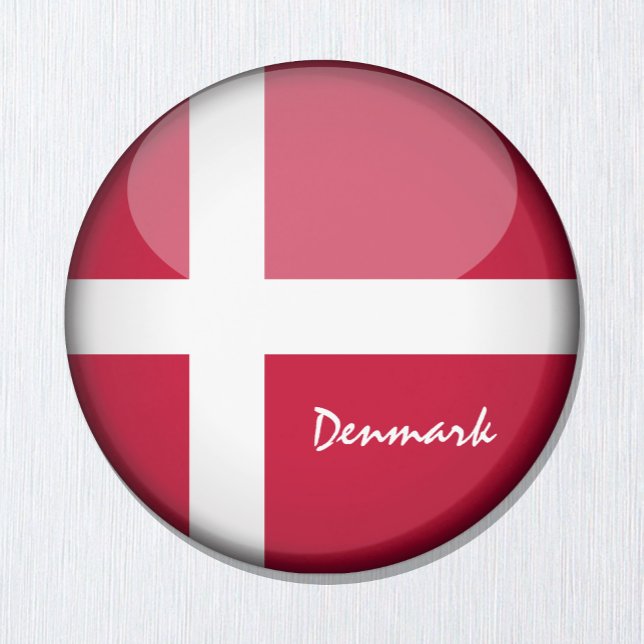 Danish flag & Denmark holiday, travel /sports Magnet (Creator Uploaded)