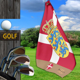 Danish flag & Denmark, monogrammed / Golf Towel