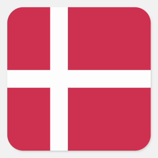 Danish Flag, Flag of Denmark Square Sticker (Front)