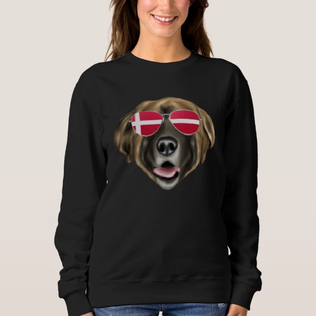 Danish Flag Leonberger Dog Denmark Pocket Sweatshirt (Front)