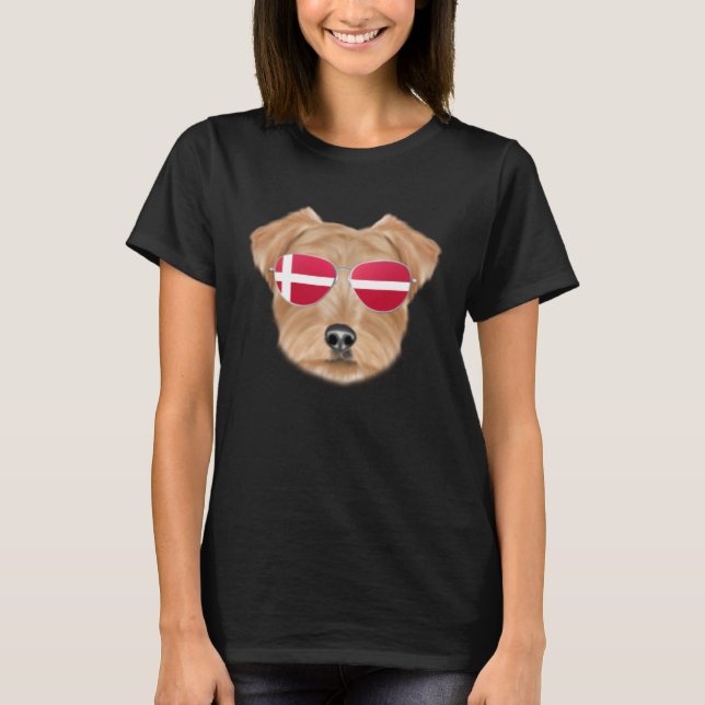 Danish Flag Norfolk Terrier Dog Denmark Pocket T-Shirt (Front)