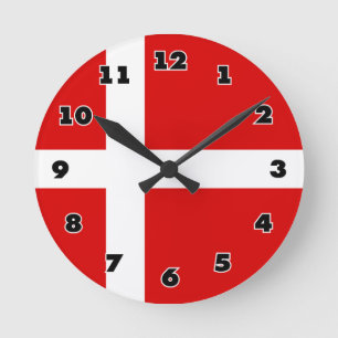 Danish flag of Denmark custom round wall clock