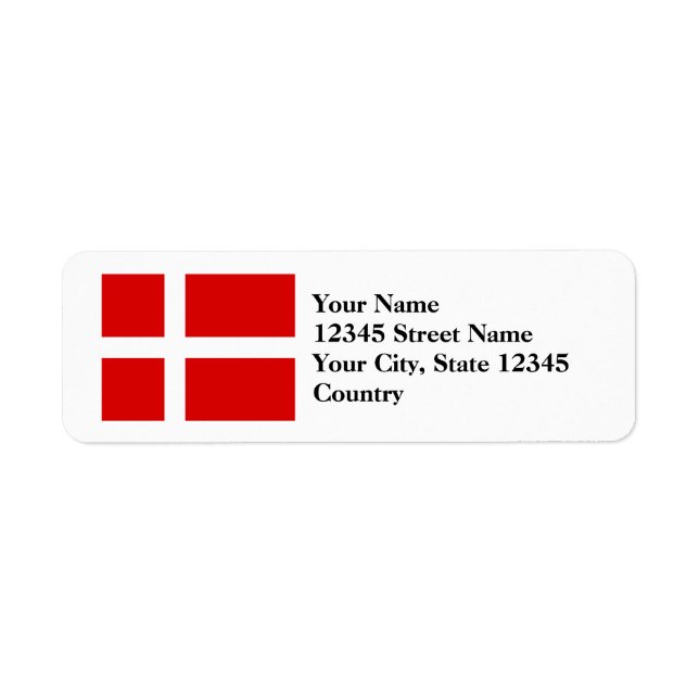 Danish flag of Denmark Return Address Labels (Front)