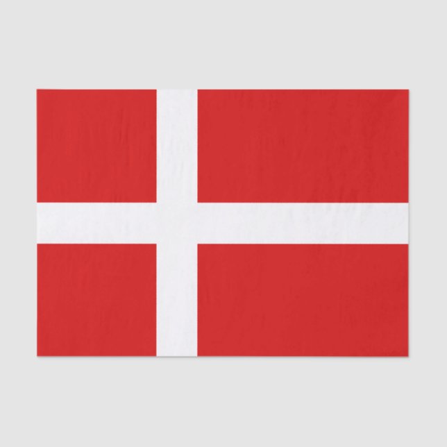 Danish flag of Denmark wrapping tissue paper (Front)