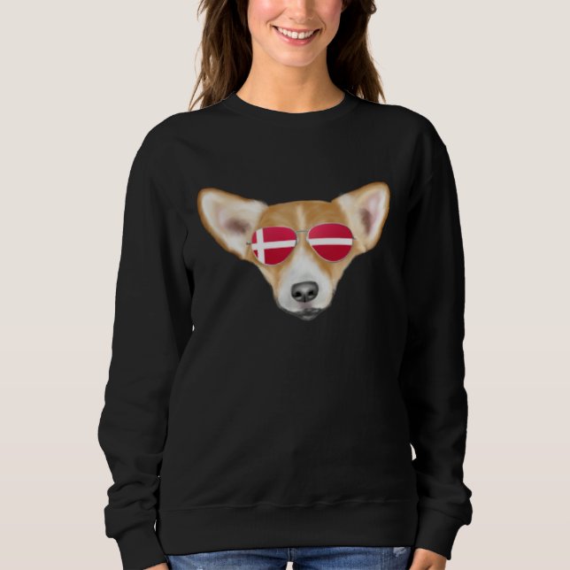 Danish Flag Pembroke Welsh Corgi Dog Denmark Pocke Sweatshirt (Front)