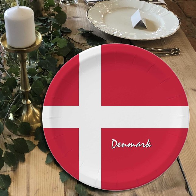Danish Flag plates, party, sports, Denmark Paper Plate (Creator Uploaded)